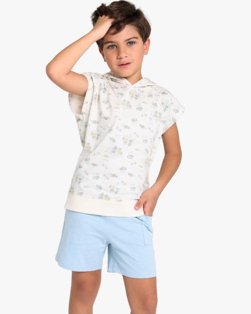 Boys Printed Summer T-Shirt With Shorts Set