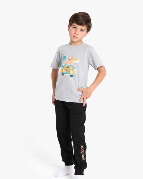 Bear in Car Graphic T-Shirt and Joggers Set
