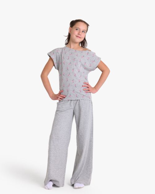 Girls Tropical Flamingo Graphic Tee and Patterned Shorts Set