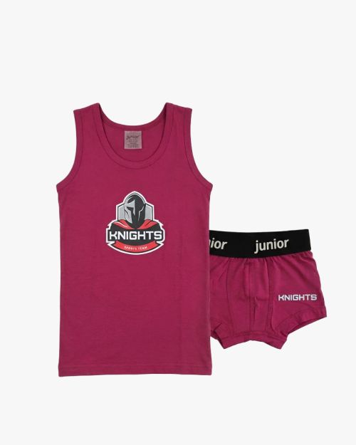 Boys Nautical Graphic Cotton Underwear Set - Tank Top & Boxer