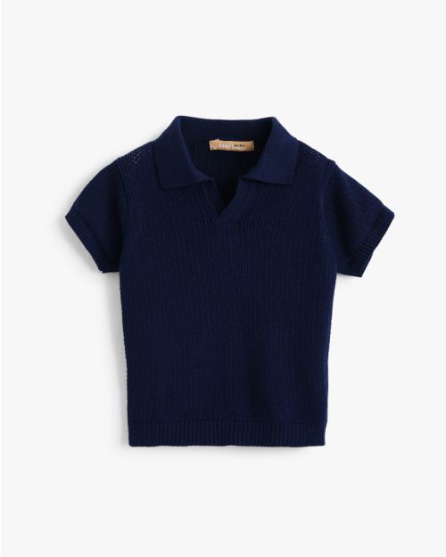 Premium Knitted V-Neck Polo Shirt