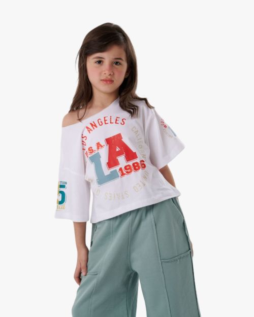 California Vibes Graphic Off-Shoulder Tee