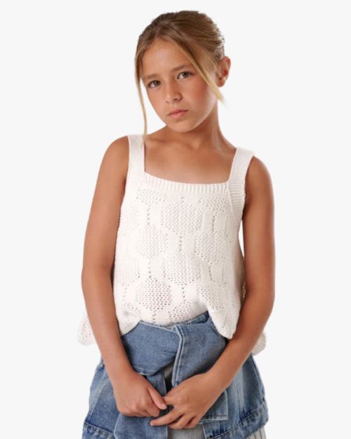 Geometric Knit Sleeveless Top