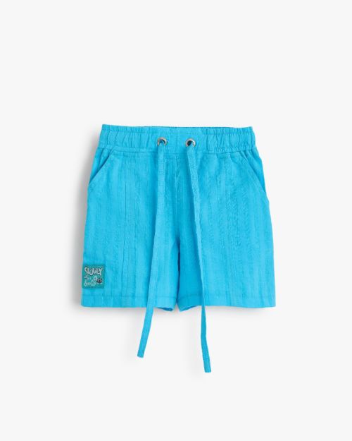 Textured Drawstring Summer Shorts