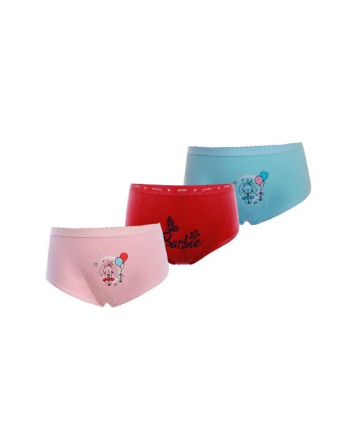 Barbie Character Print Girls Hipster Briefs – 3-Pack Multicolor Set