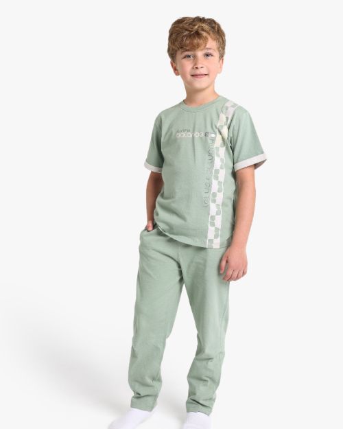 Boys Printed T-Shirt With Jogger Pants Set