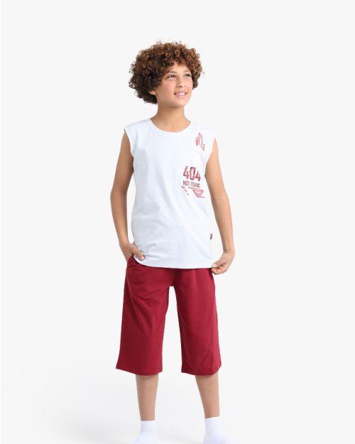 Boys' Tech-Inspired Sleeveless Cotton Set