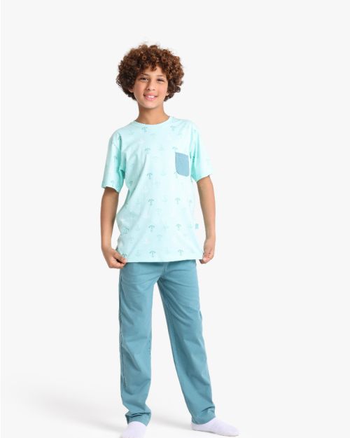 Boys Printed Cotton Pajama Set