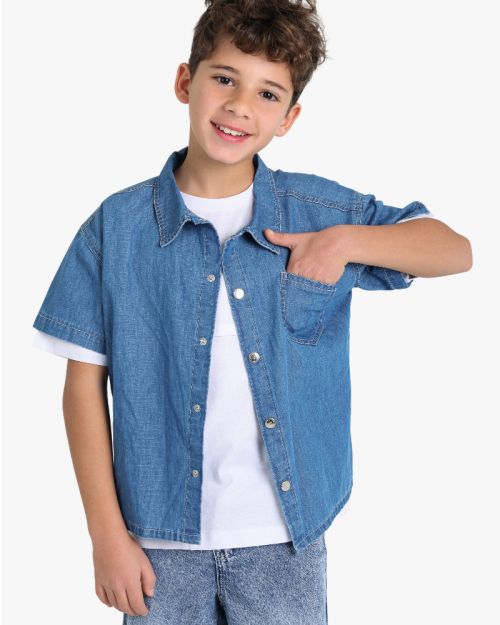 Boys Denim Button Shirt