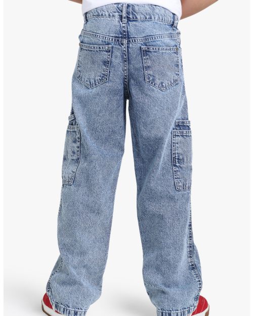 Boys Cargo Wide Leg Jeans