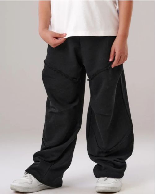 Kids' Wide-Leg Urban Pants with Raw-Edge Detail