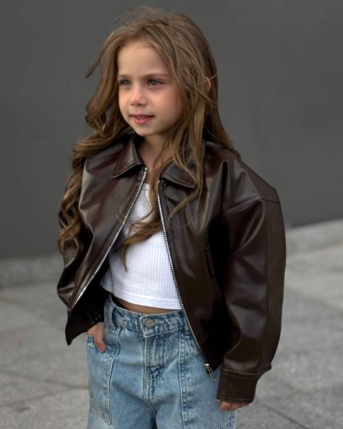  kids leather jacket