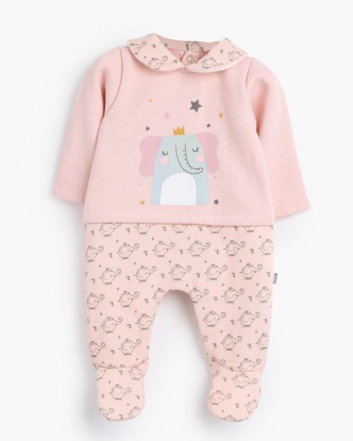 Hello Little One Rouned Printed Romper