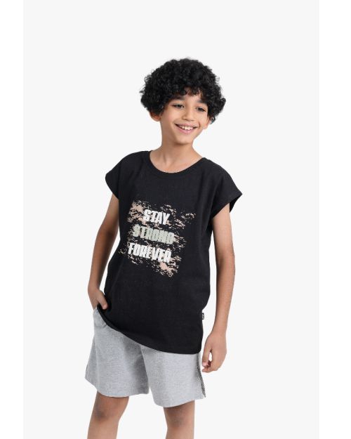 Boys Stay Strong Forever Graphic Print T-Shirt 1