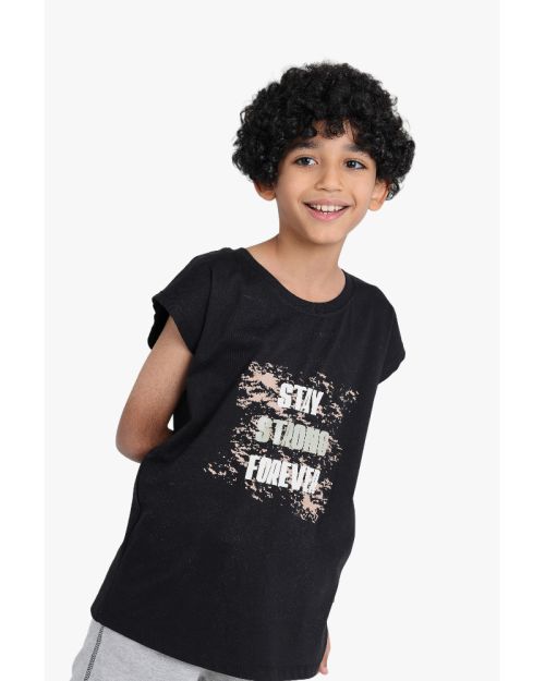 Boys Stay Strong Forever Graphic Print T-Shirt