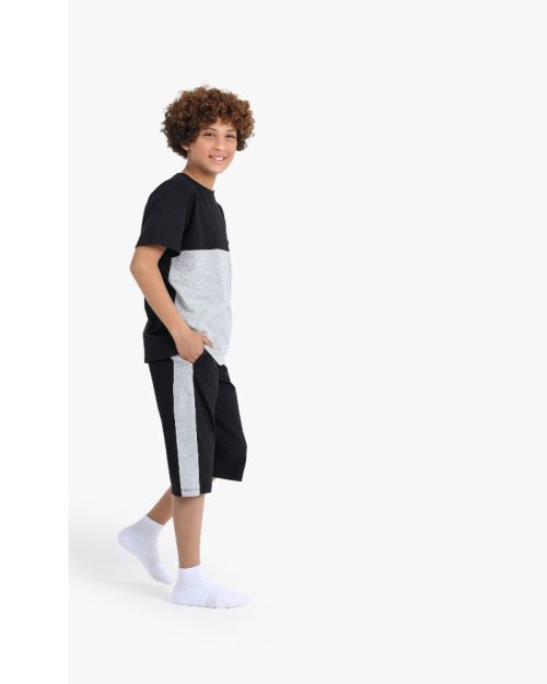 Boys Color Block T-Shirt and Shorts Set