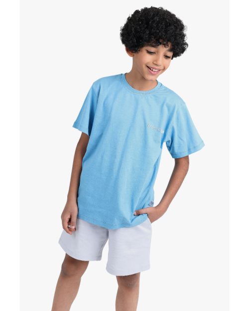 Boys Strong Graphic Print T-Shirt with White Shorts Set