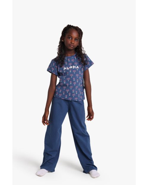 Girls Aloha Tropical Print Pajama Set