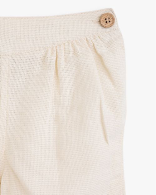 Baby Textured Shorts with Button Detail