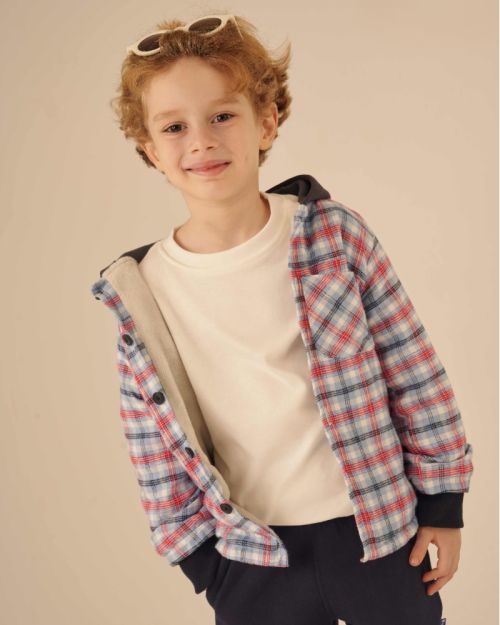 Kids Plaid Hooded Sweatshirt