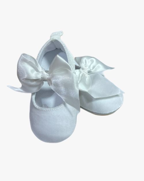 Baby Girls' White Bow Mary Janes — Pre-Walker