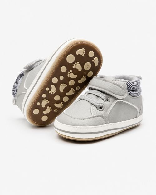 Baby Sport Strap Sneakers-Gray-12-18 mth